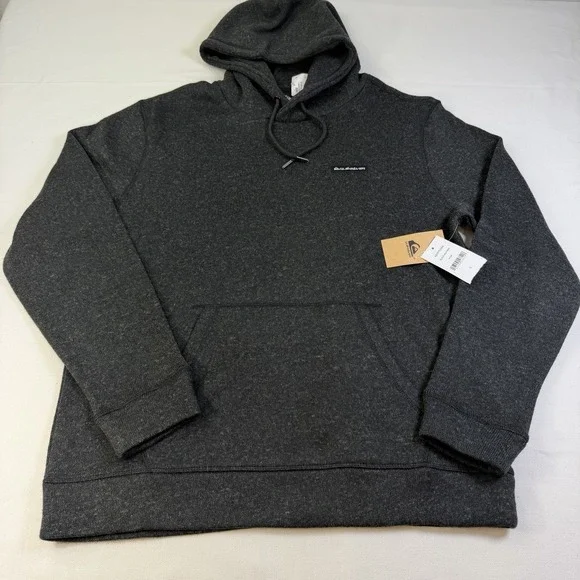 Quiksilver Keller Pullover Hoody Classic Black Heather Size L New Surfer Beach - Picture 2 of 12